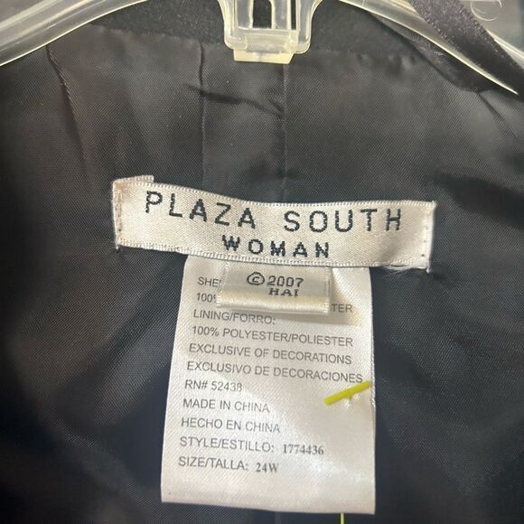 Plaza South Ladies 24w black brocaded top/black shirt - Picture 5 of 8